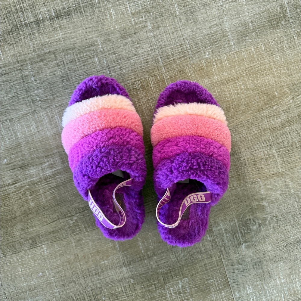 UGG Fluff Yeah purple and pink slippers